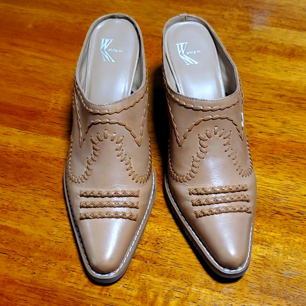 Brand new slip on leather heels